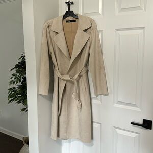 Zara faux suede trench coat. Size small